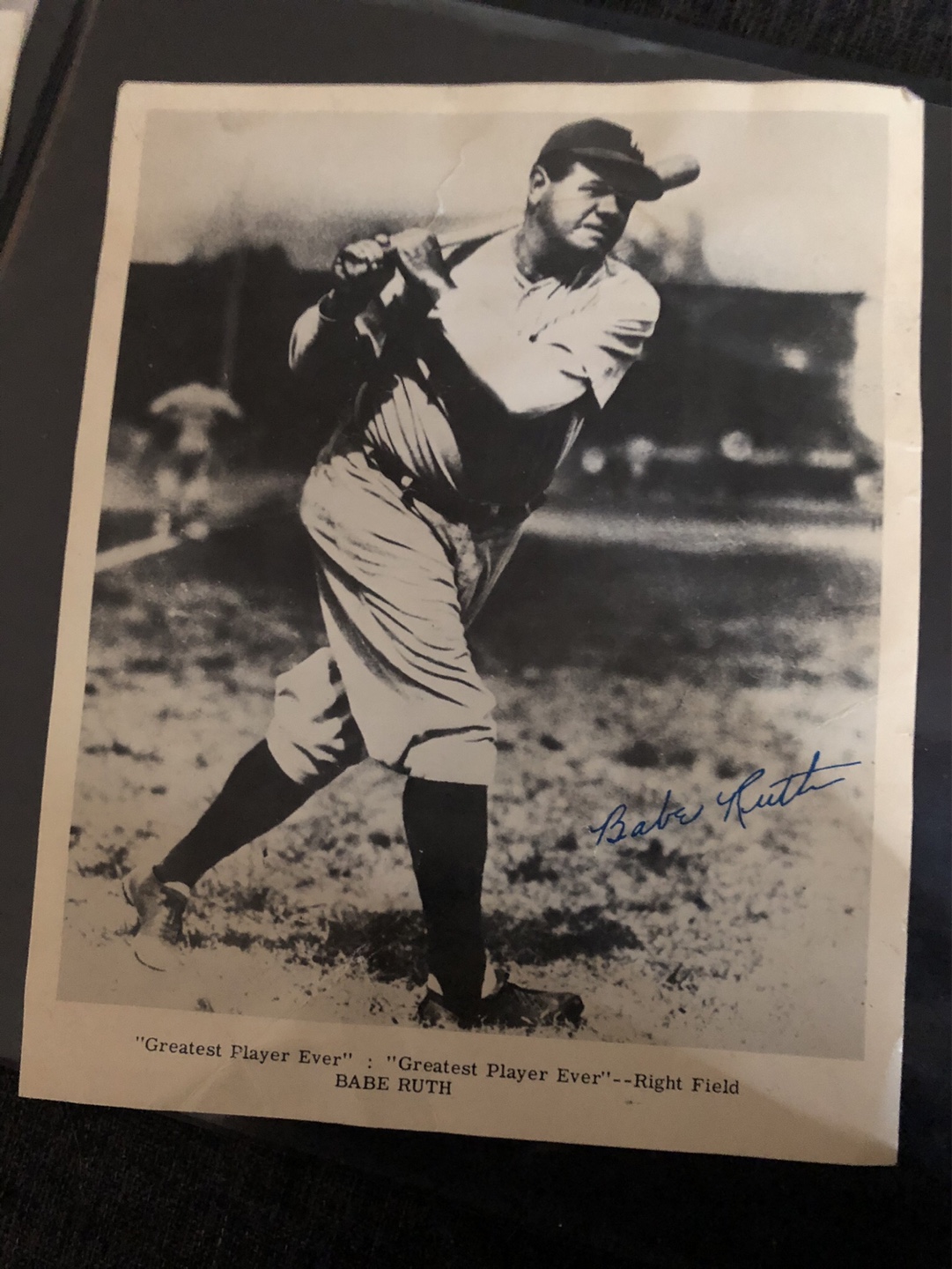 Vintage Babe Ruth Signed Photograph