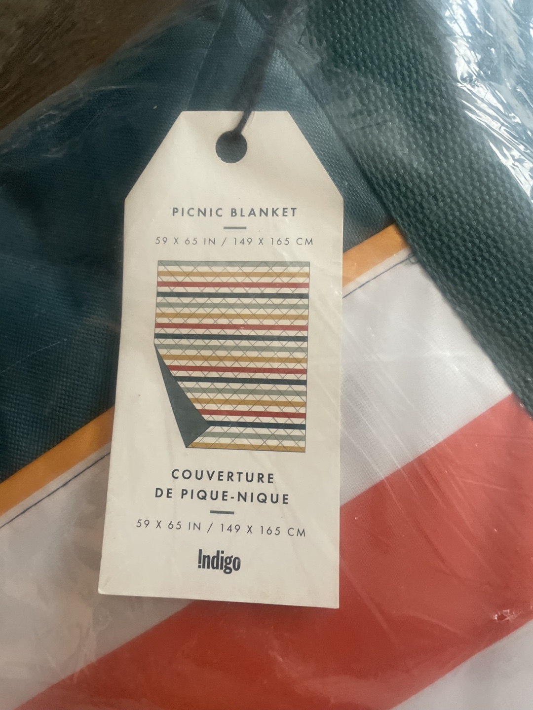 Indigo Picnic Blanket - Multicoloured Stripes