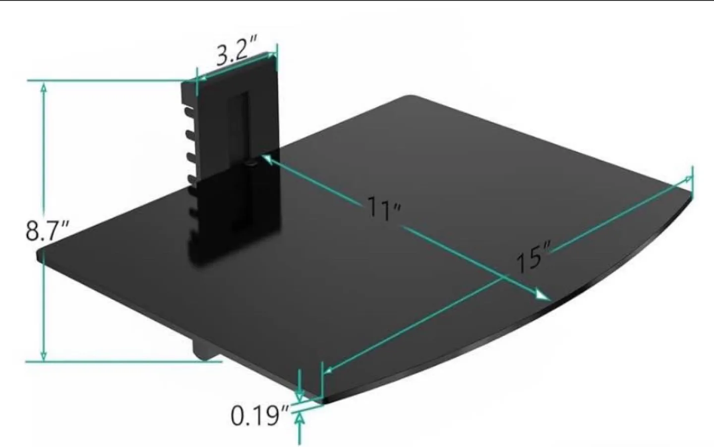 Wall Mounted Multimedia Shelf (for a use under wall mounted TV) image indicator(7)