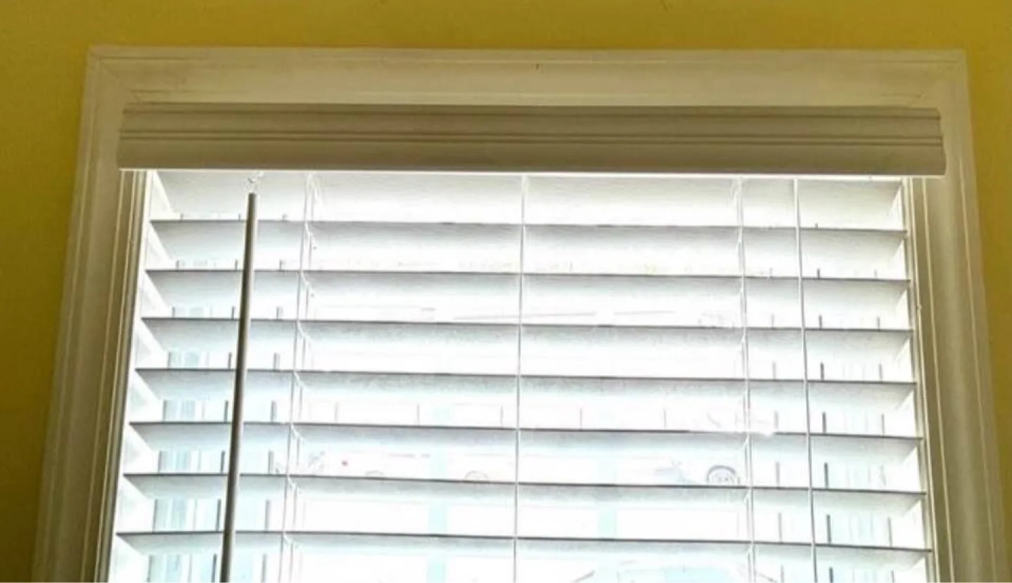 White Faux Wood Blinds 33.5” x 64” (adjustable to 35” wide) image indicator(3)