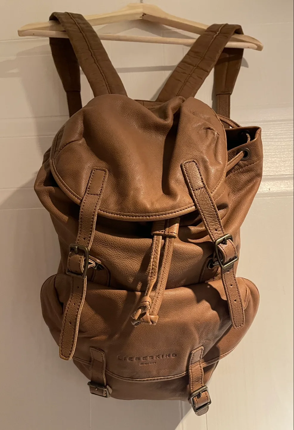 Liebeskind Berlin Bayern Cognac Genuine Leather Backpack thumbnail