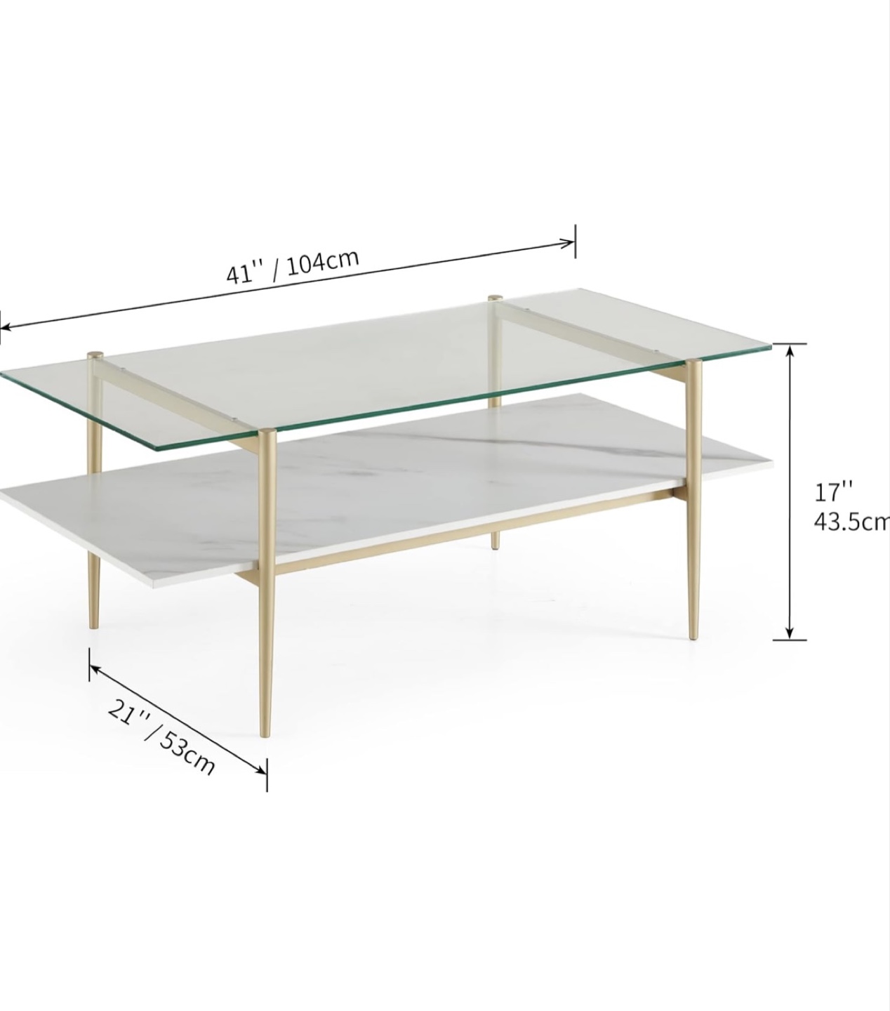Modern Glass and Marble Coffee Table - photo 3