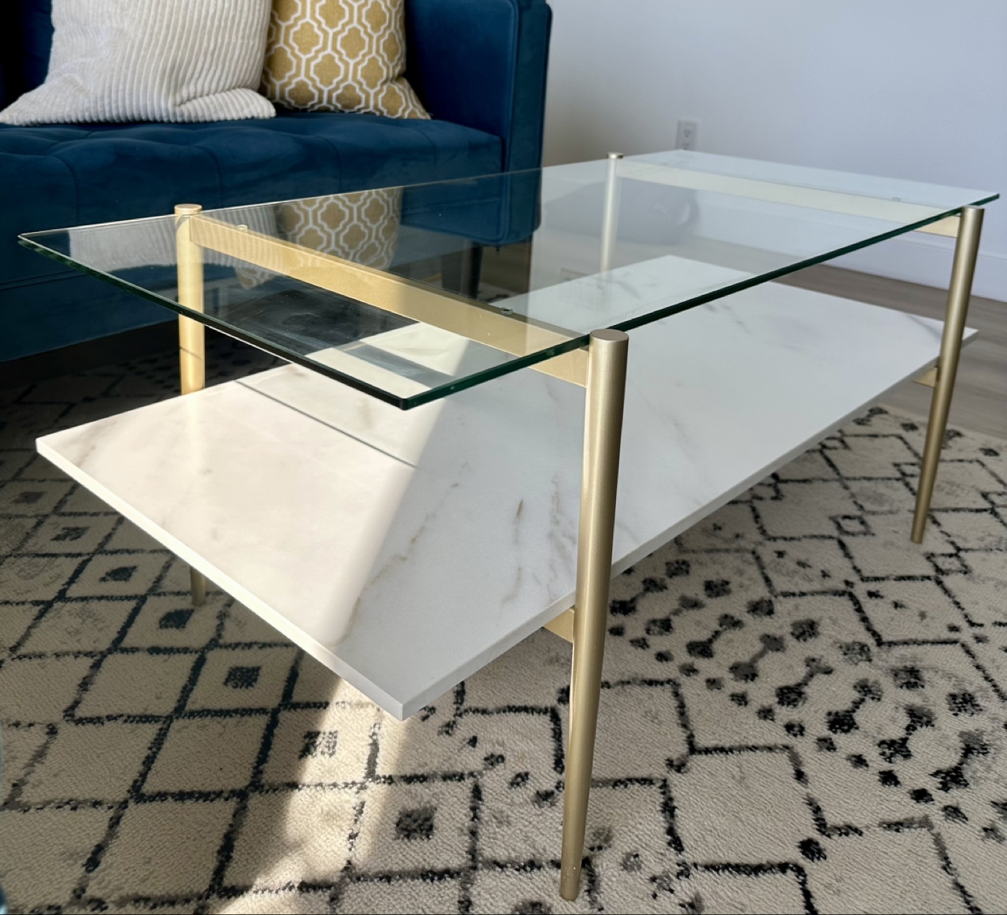 Modern Glass and Marble Coffee Table - photo 2