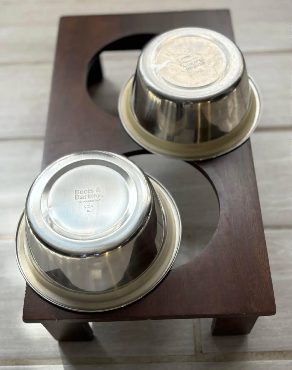 Elevated Dog Bowls with Wooden Stand image indicator(6)