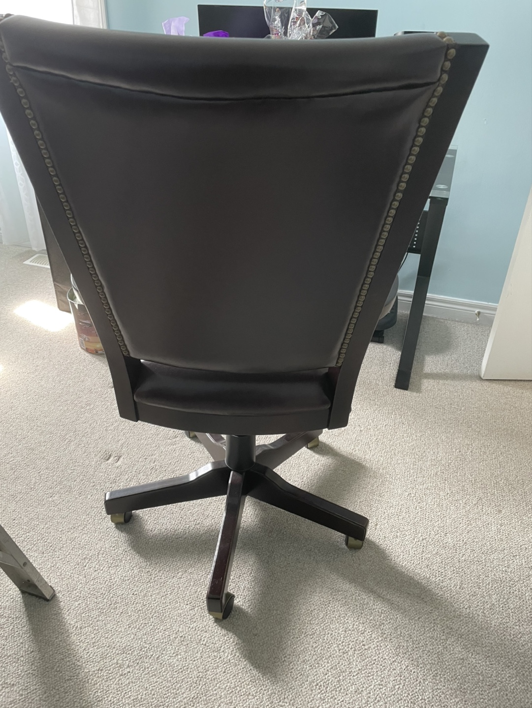 Brown Leather Office Chair - photo 2