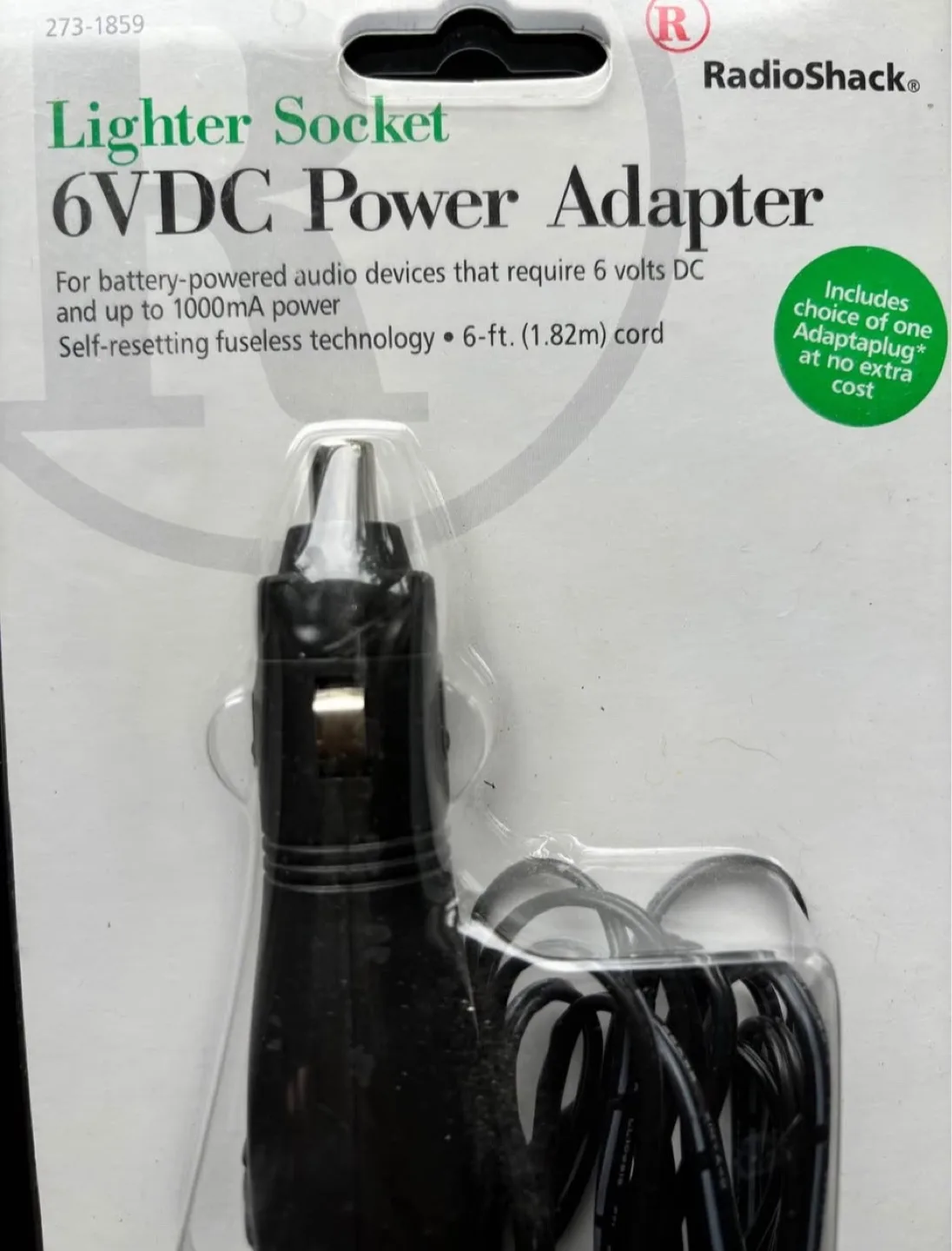 RadioShack Lighter Socket Power Adapter with 6ft Cord 6VDC image indicator(3)