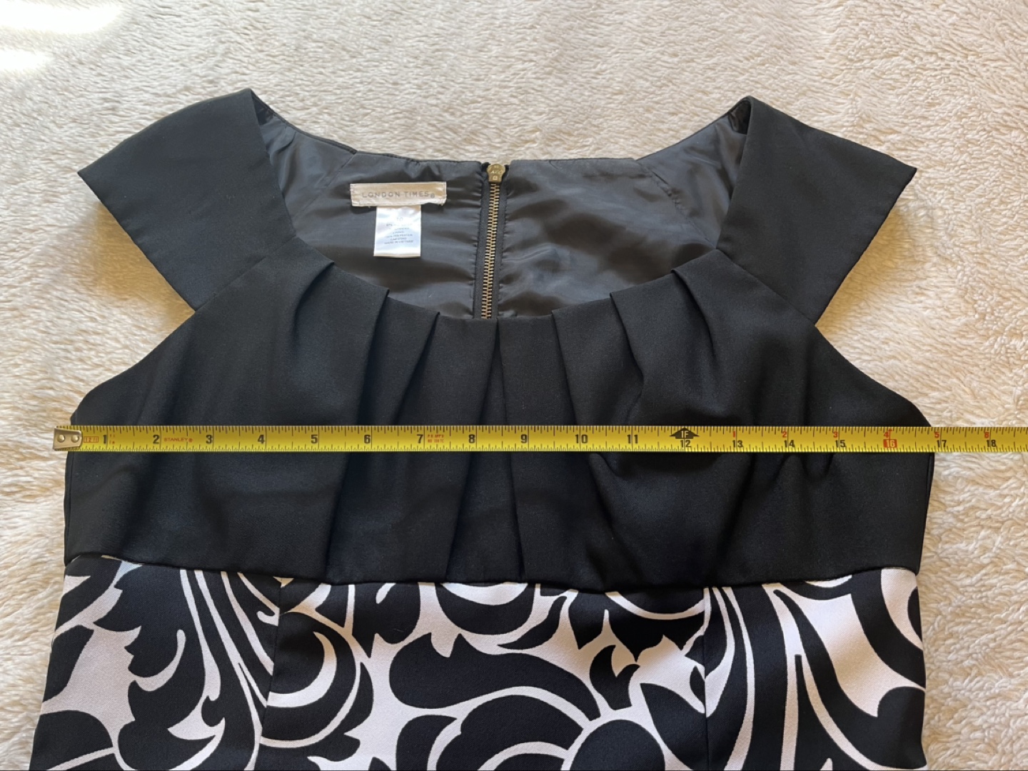 LADIES LONDON TIMES BLACK FLORAL DRESS (Size 10) - photo 4