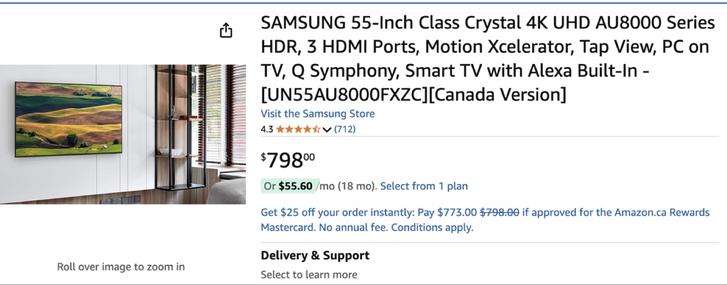 Samsung 55-inch Class Crystal 4K UHD AU8000 Series Smart TV - photo 2