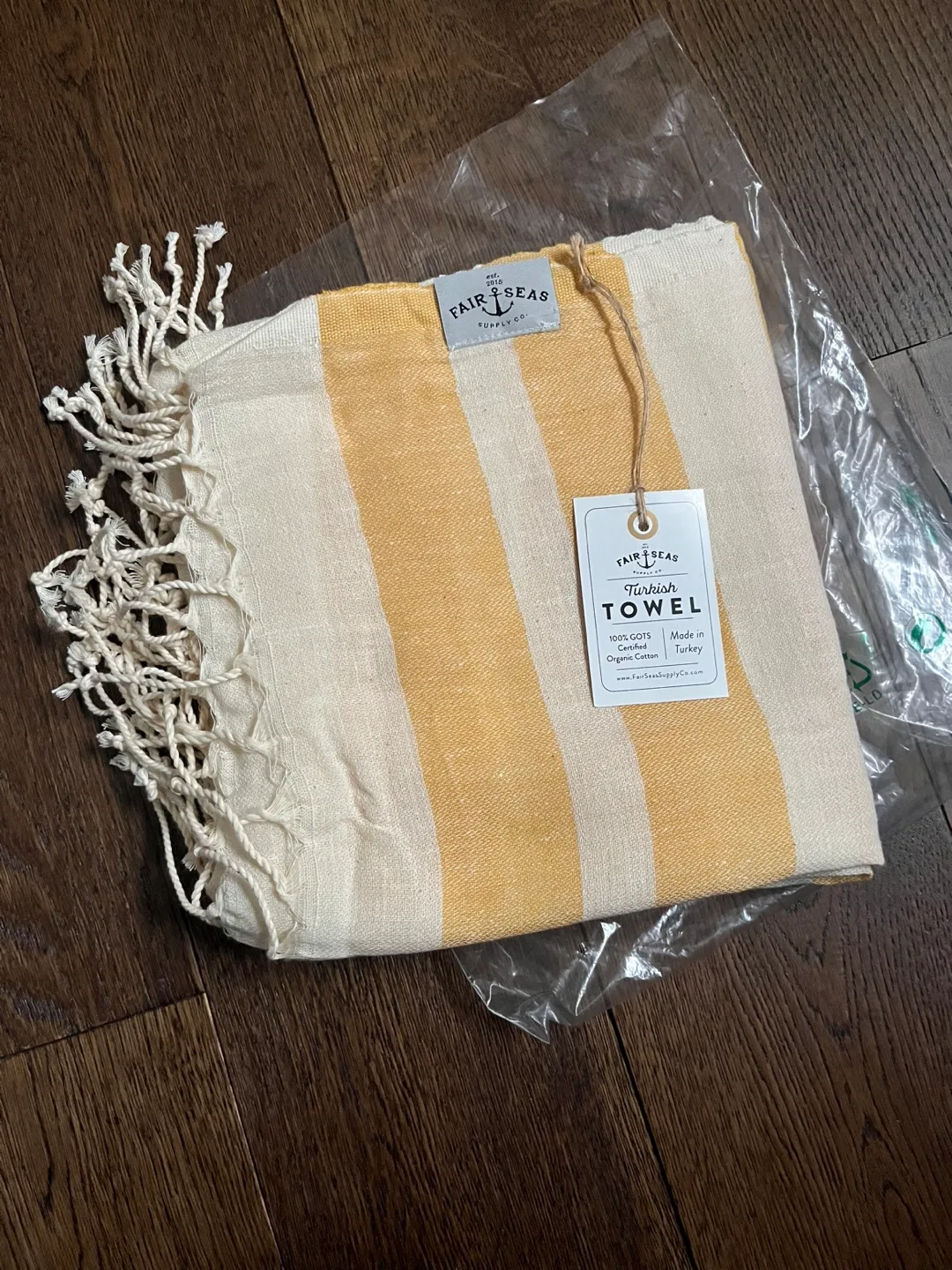 Turkish Towel - Mustard Yellow & White Stripes thumbnail