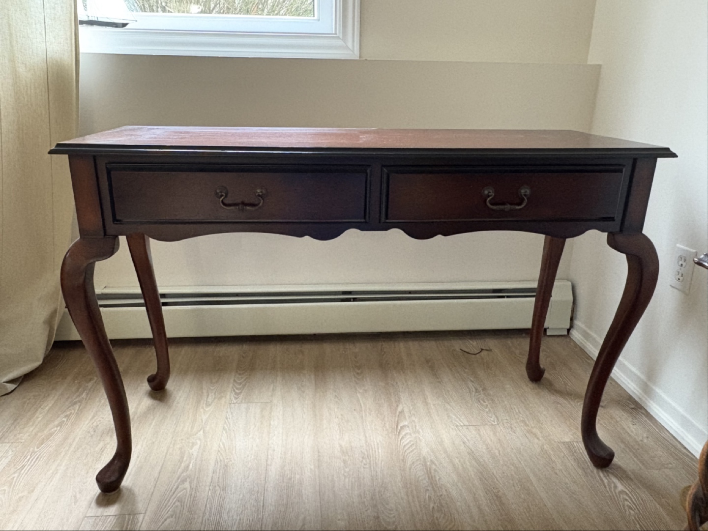 Dark Wood Console Table with Two Drawers - photo 4