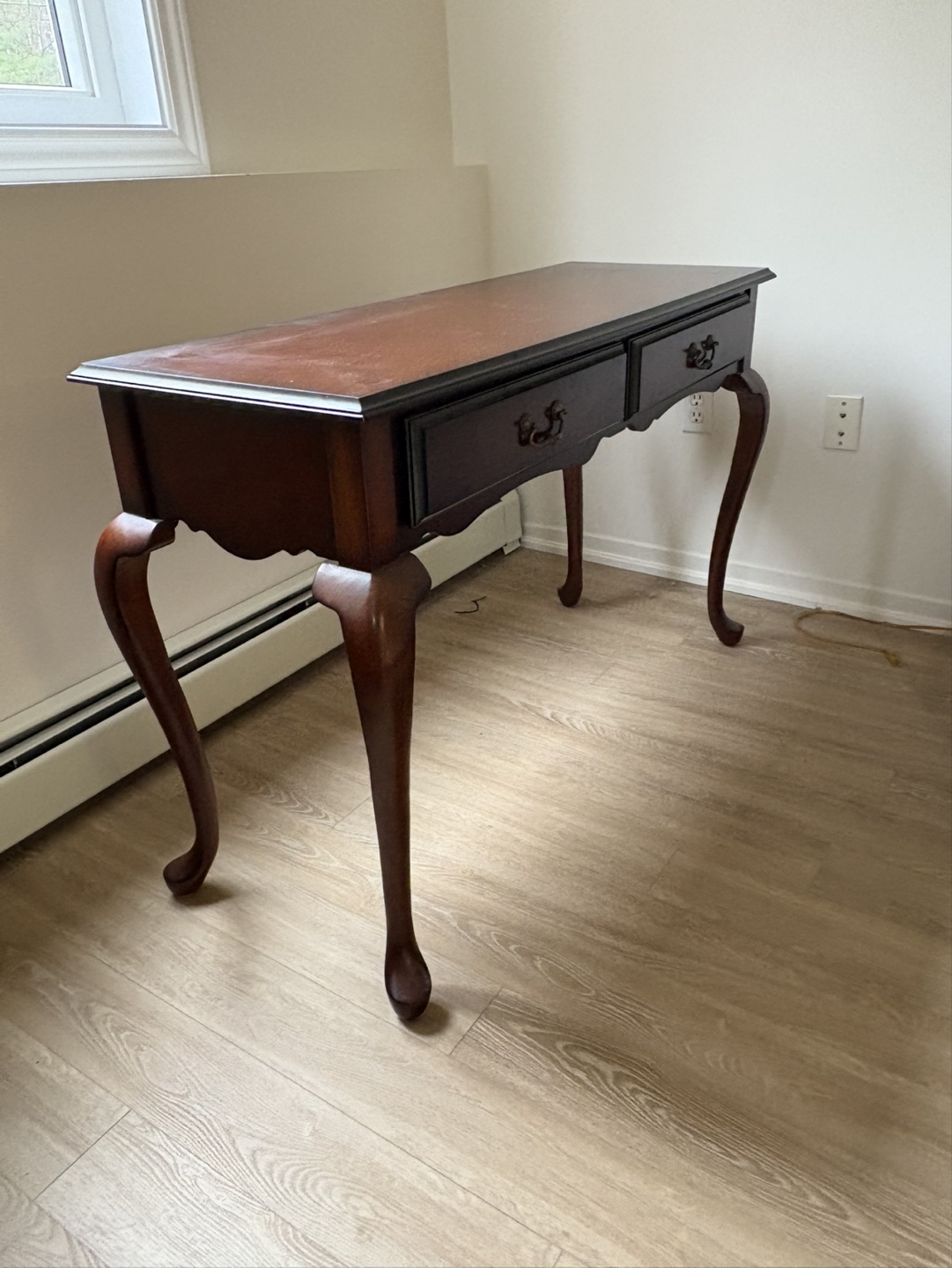 Dark Wood Console Table with Two Drawers - photo 2