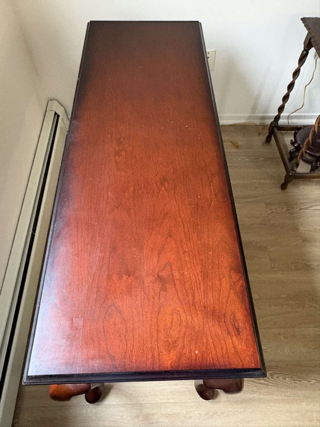 Dark Wood Console Table with Two Drawers