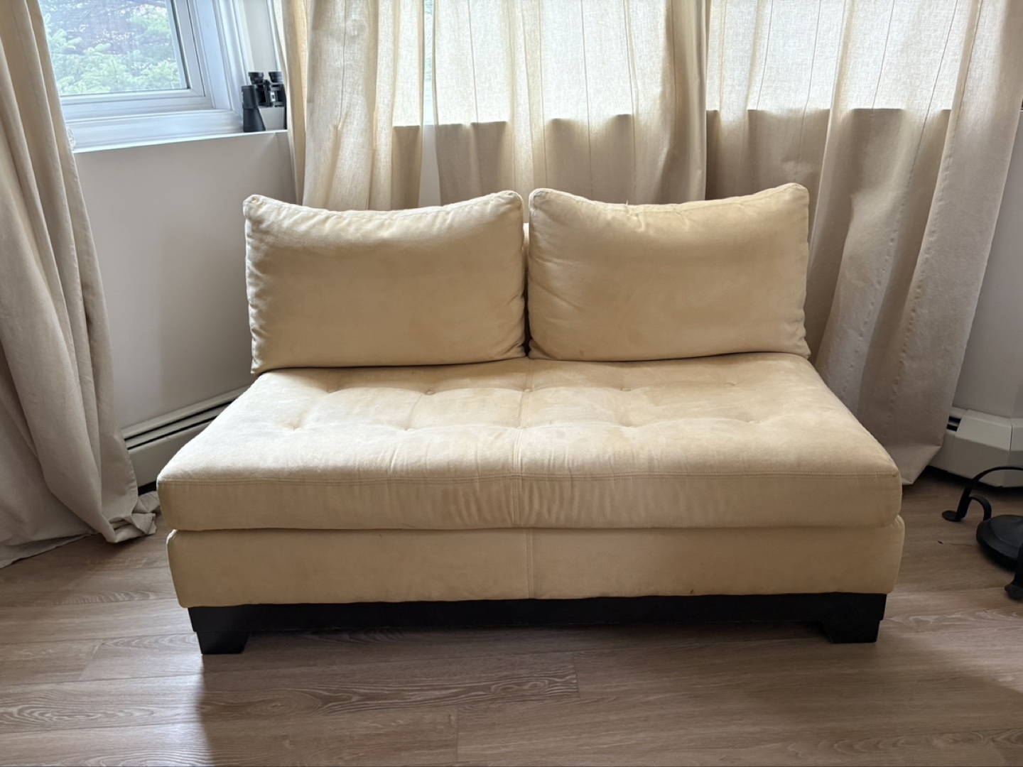 Beige Sectional Sofa with Chaise Lounge - photo 2