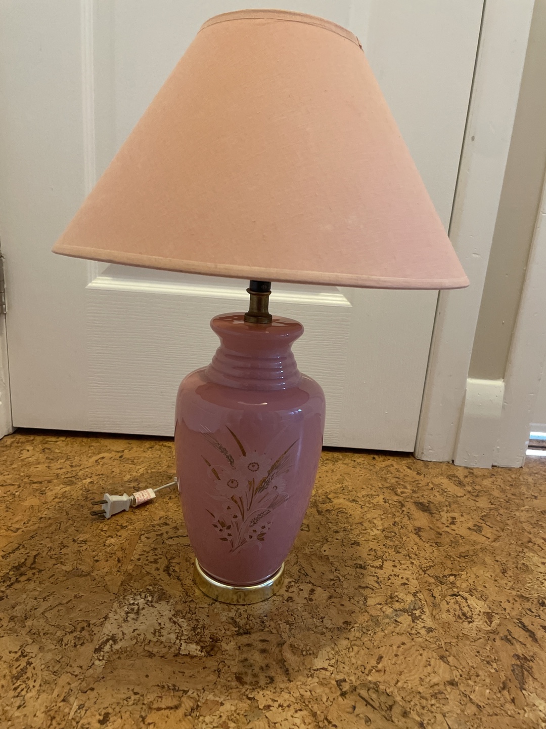 Pair of Vintage Table Lamps with Floral Design - photo 3
