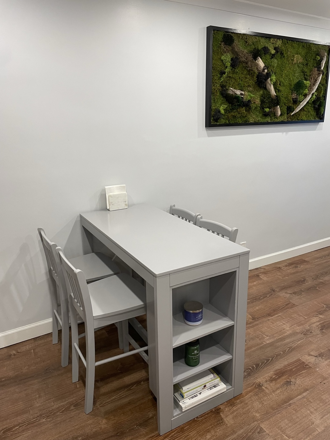 Gray Kitchen Table Set with 4 Stools - photo 3