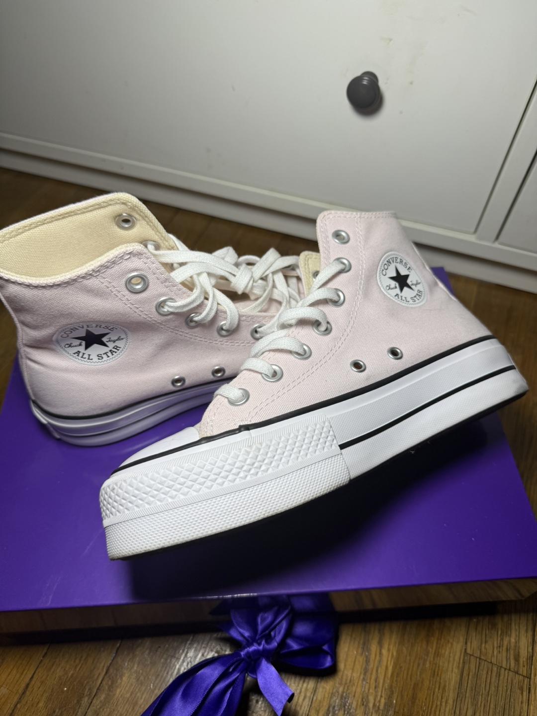 Converse Pink Platform High-Top Sneakers - Size 4