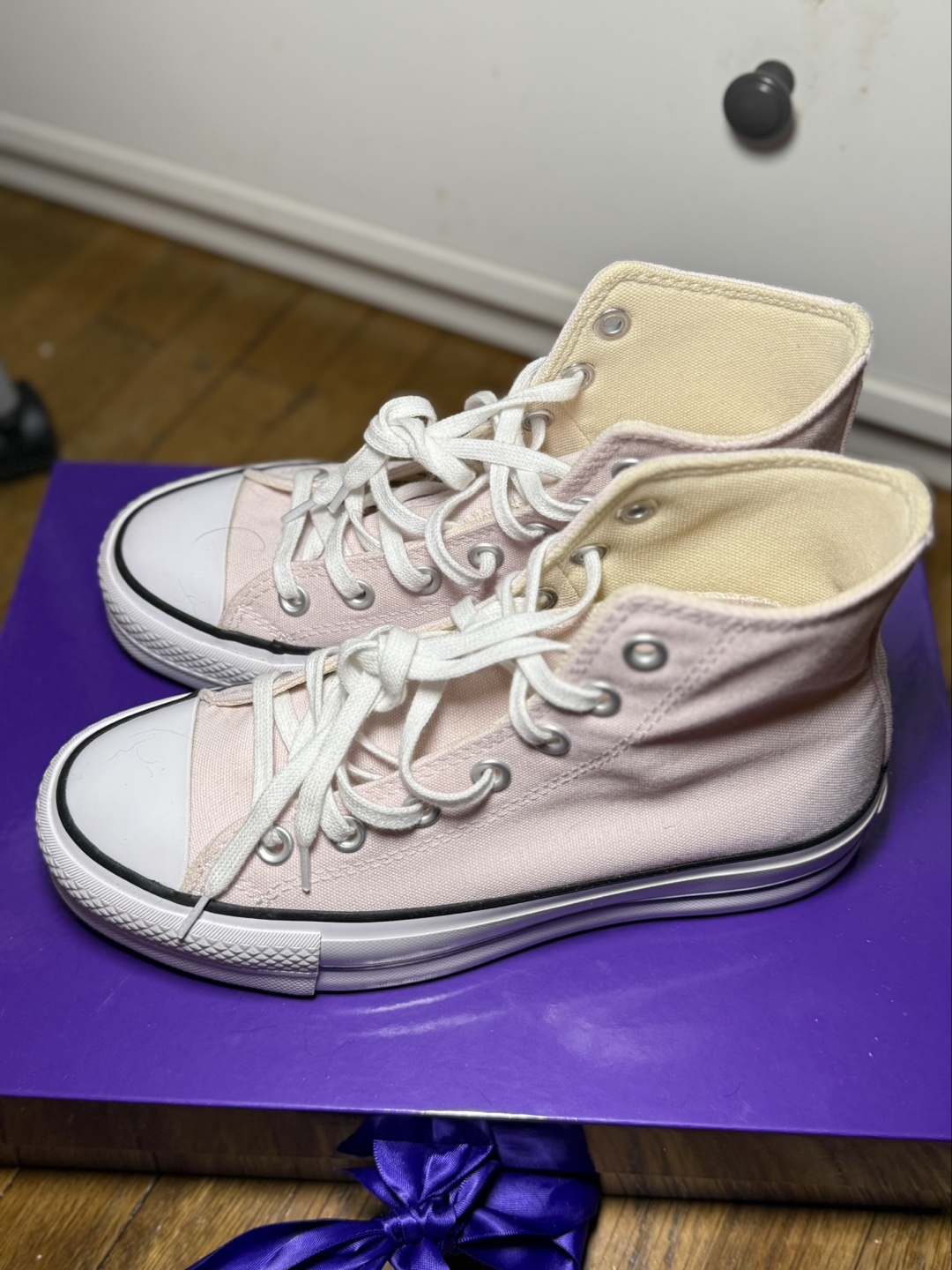 Converse Pink Platform High-Top Sneakers - Size 4 - photo 2