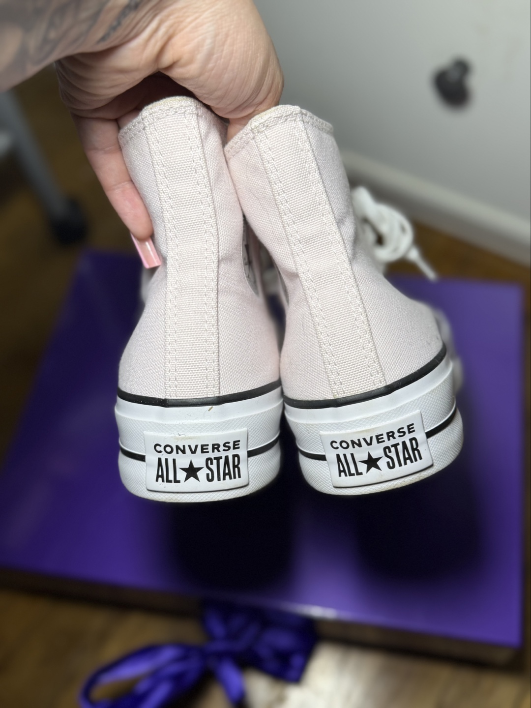 Converse Pink Platform High-Top Sneakers - Size 4 - photo 5