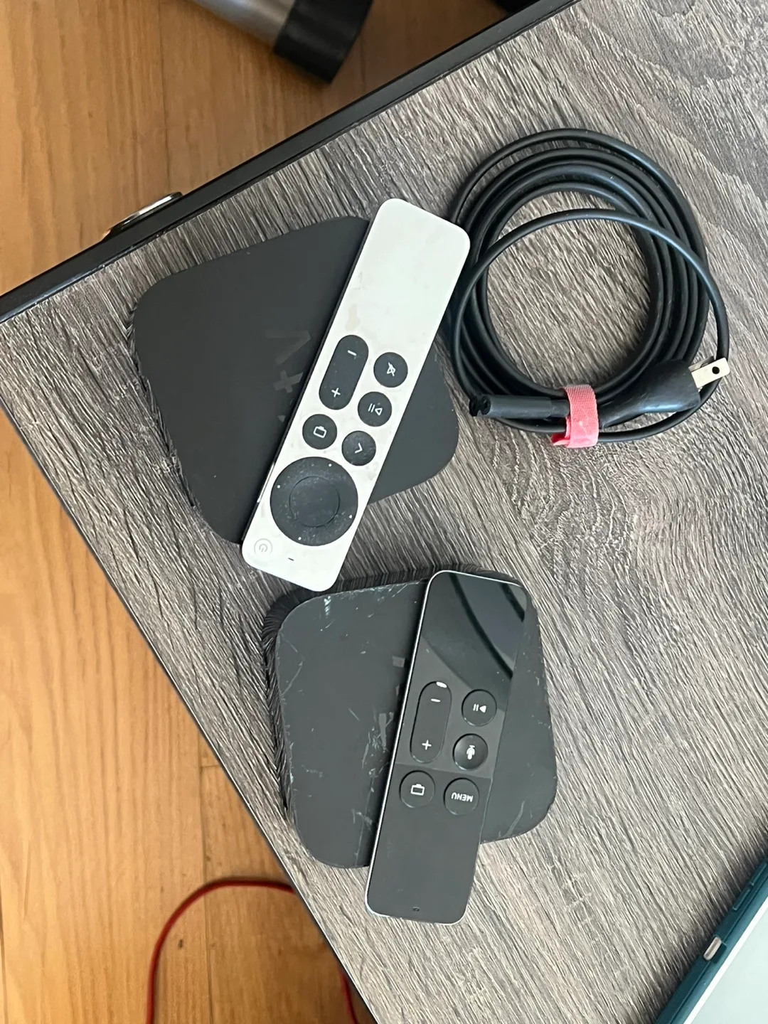 Apple TV (2 Units) with Remotes and Power Cable image indicator(5)