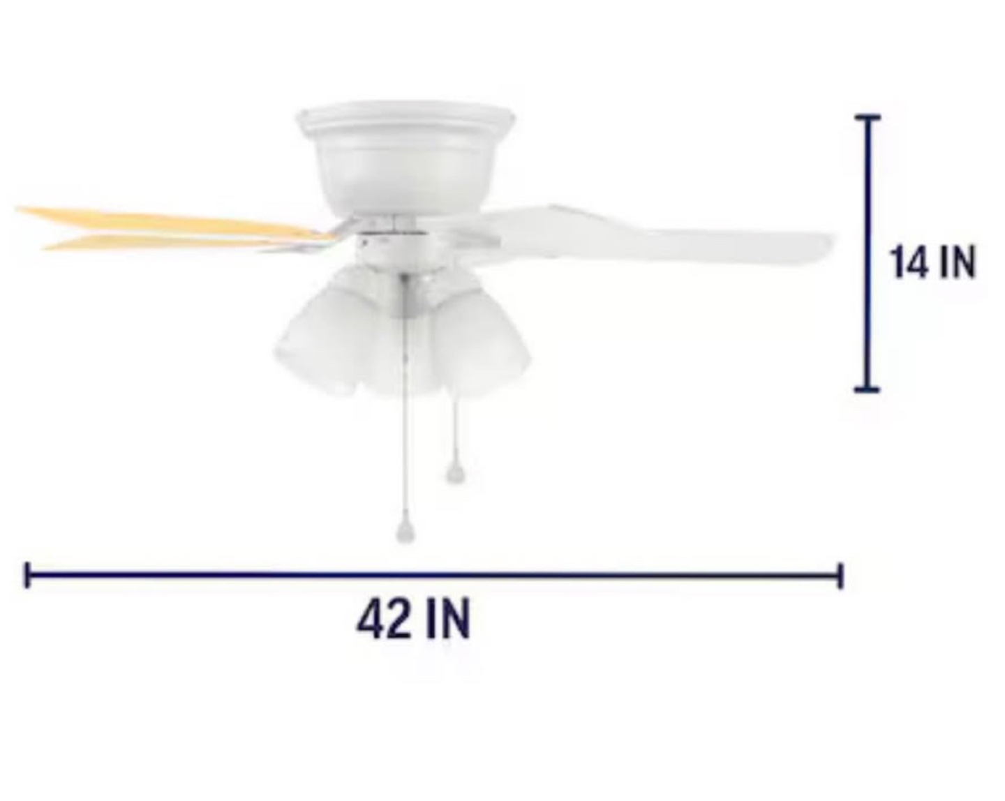 New 42-Inches White with White/blonde Blades - photo 5