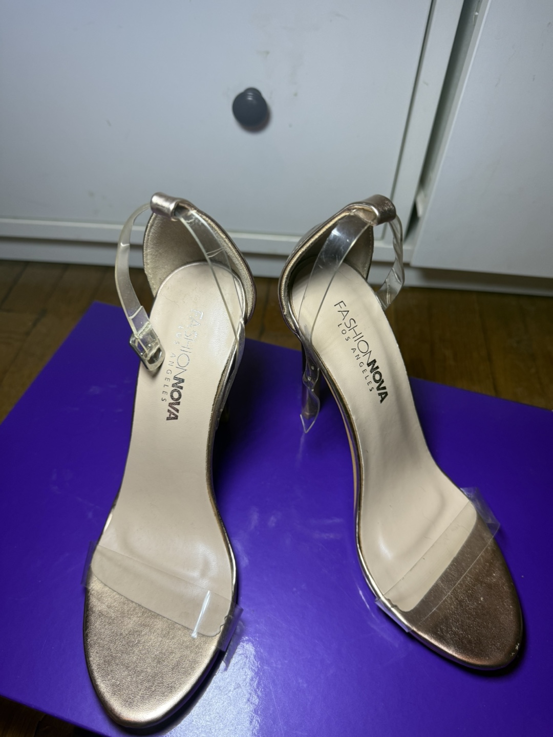 Rose Gold Clear Strap Heels - photo 3