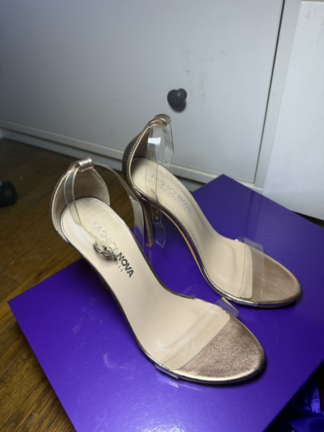 Rose Gold Clear Strap Heels - photo 2