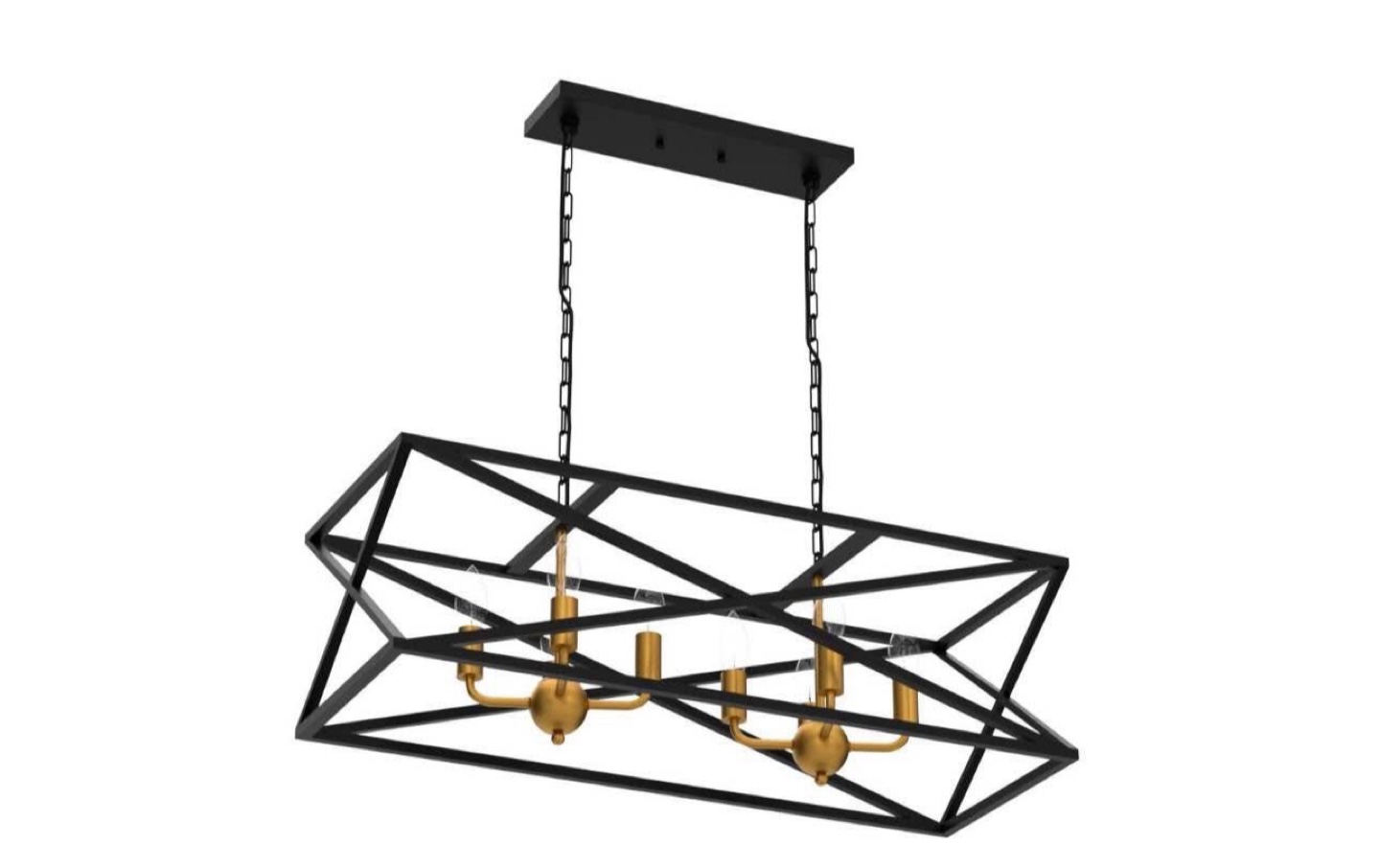 New Modern Farmhouse Chandelier 8-Lights Black and Gold - photo 5
