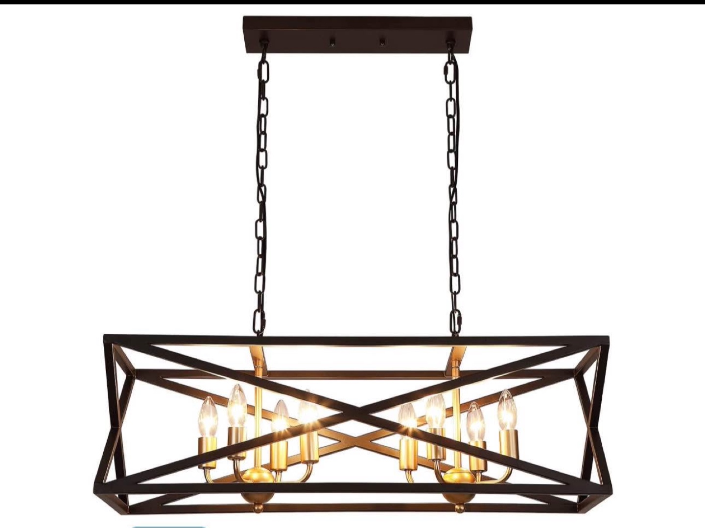 New Modern Farmhouse Chandelier 8-Lights Black and Gold - photo 2