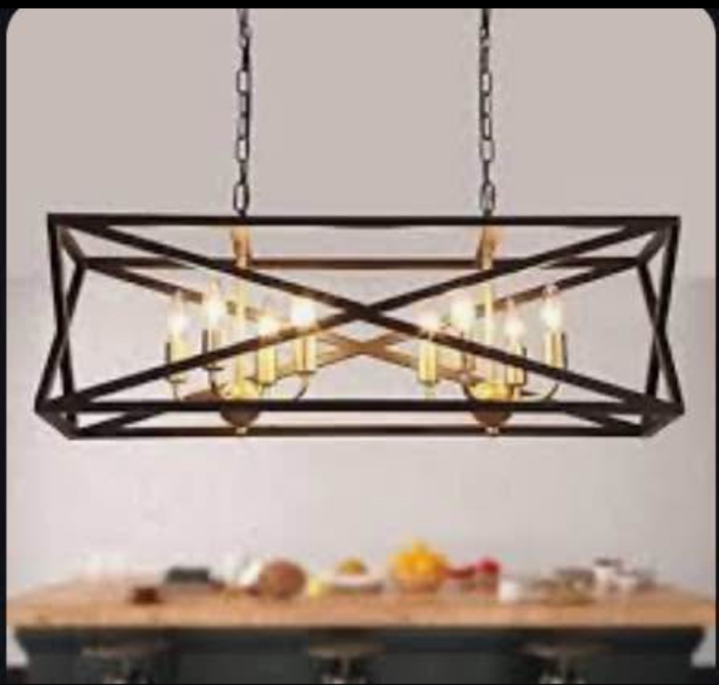 New Modern Farmhouse Chandelier 8-Lights Black and Gold - photo 3