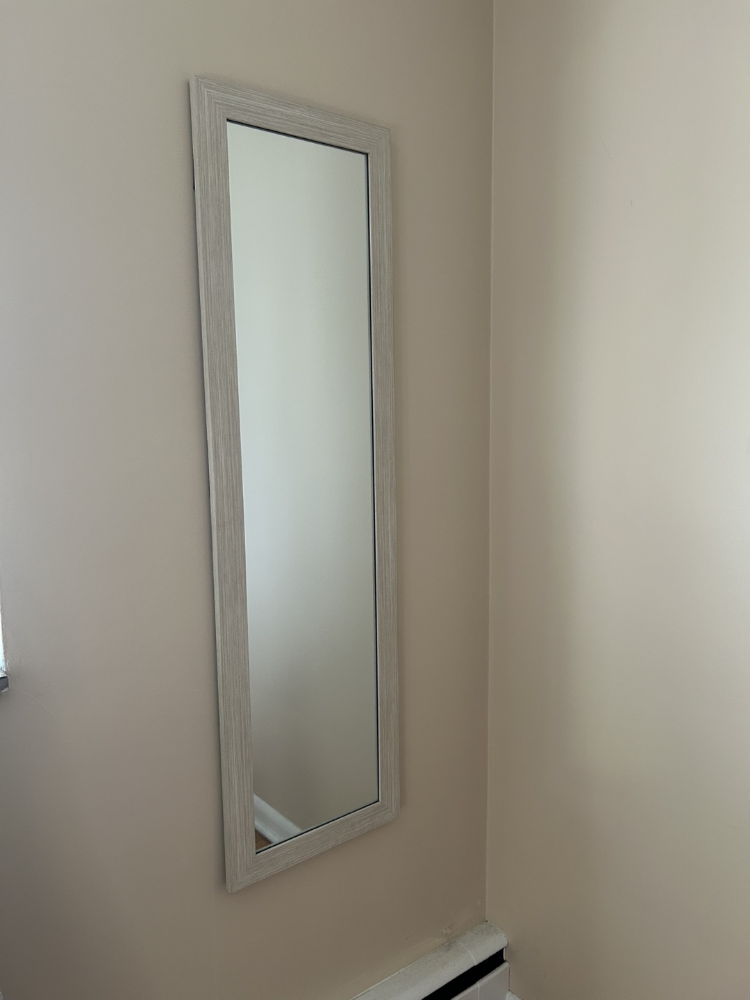 hometrends White Wash Door Mirror 14x48in