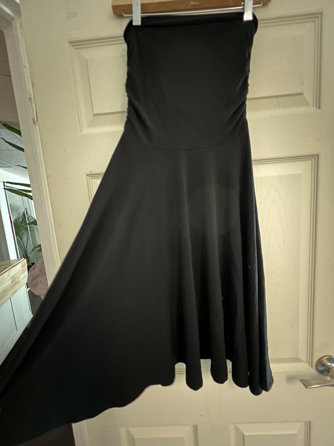 Black strapless dress