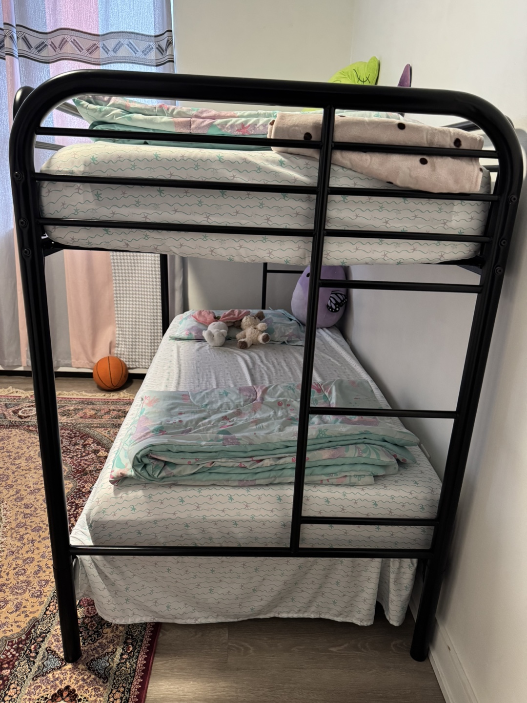 Black Metal Twin-over-Twin Bunk Bed - photo 2