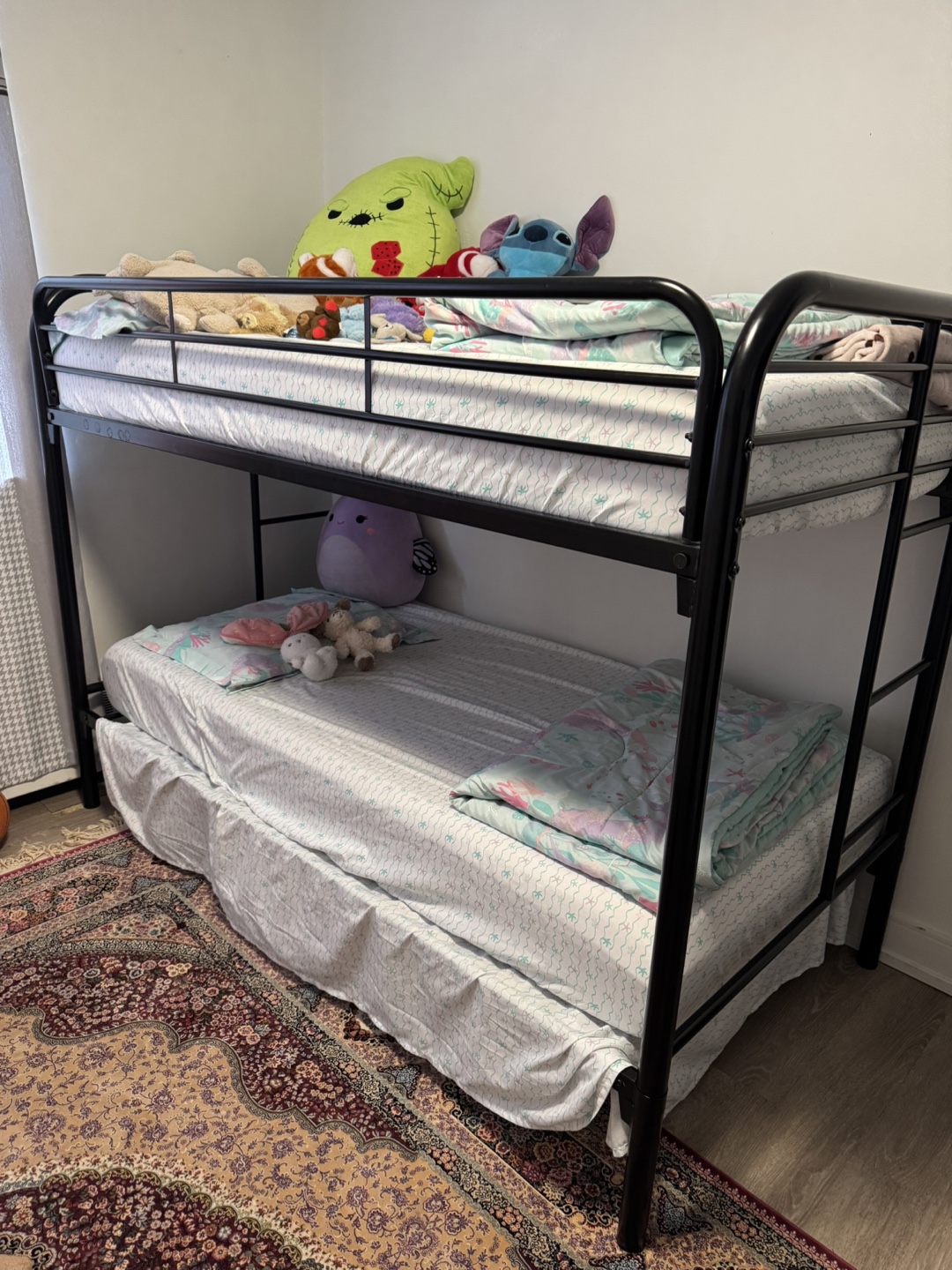 Black Metal Twin-over-Twin Bunk Bed