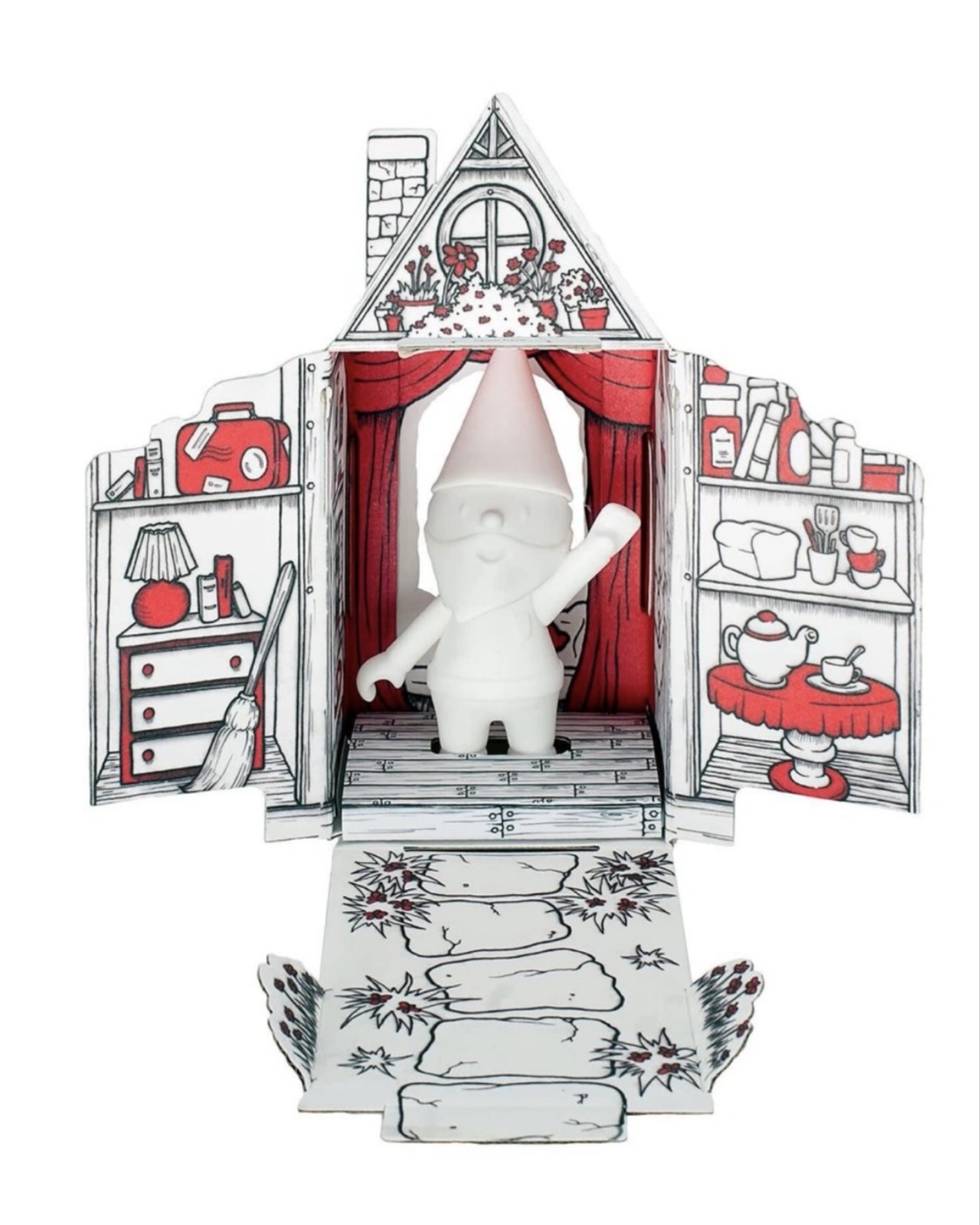 Gnome on the Roam - Unpainted Figure and house