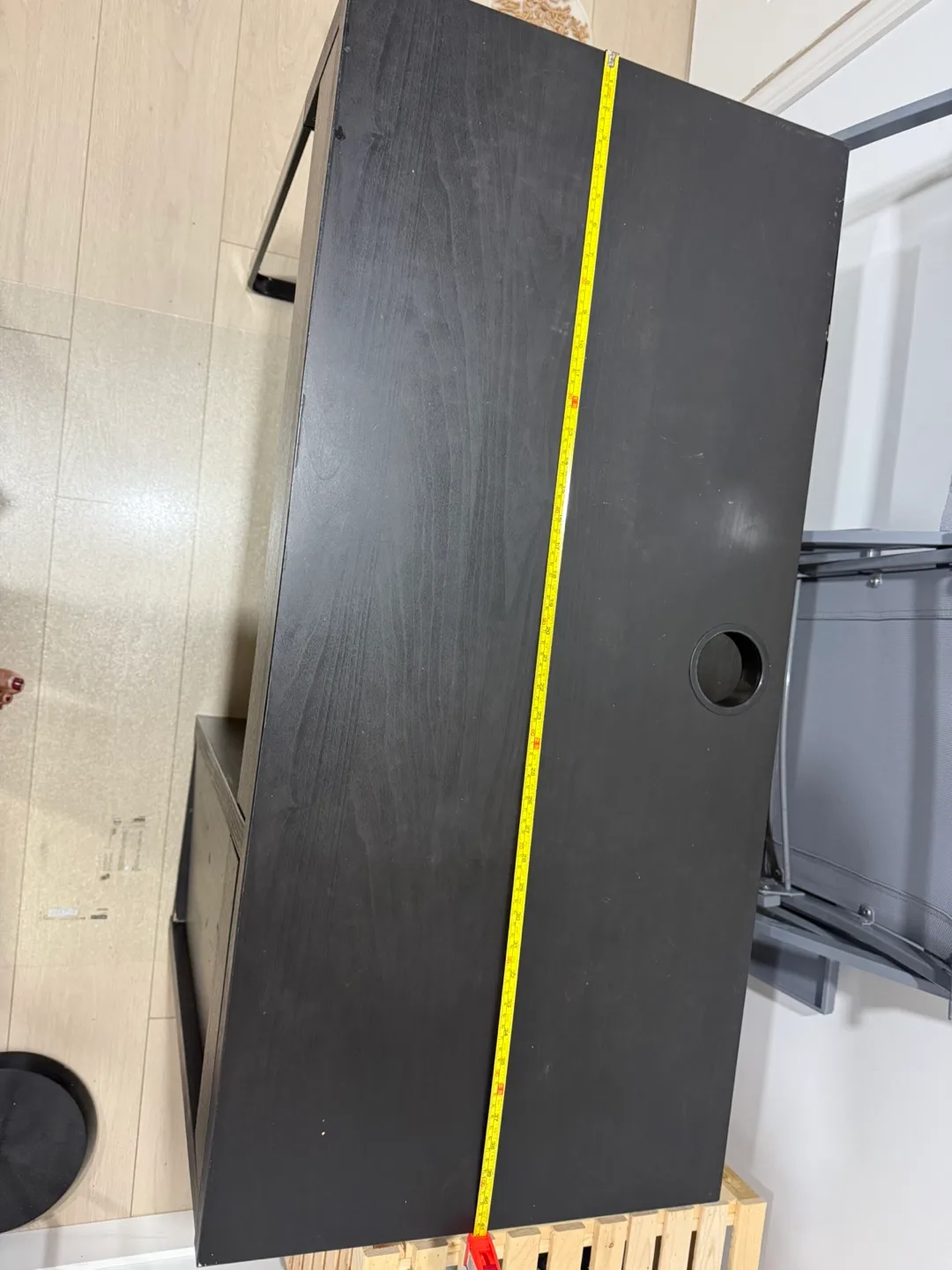 Dark Brown Desk with Drawer and Cable Hole image indicator(5)