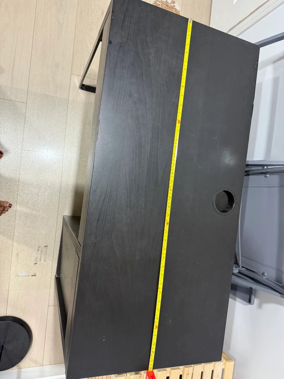 Dark Brown Desk with Drawer and Cable Hole image indicator(6)