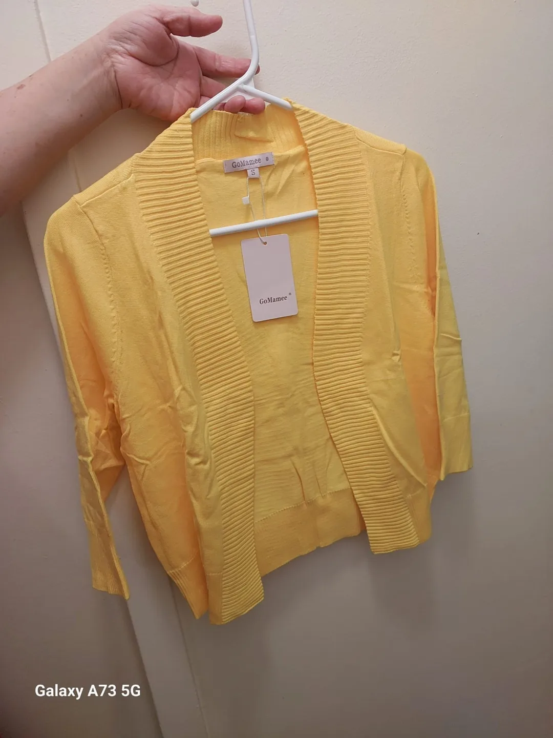 GoMamee Yellow Cardigan Sweater Size Small thumbnail