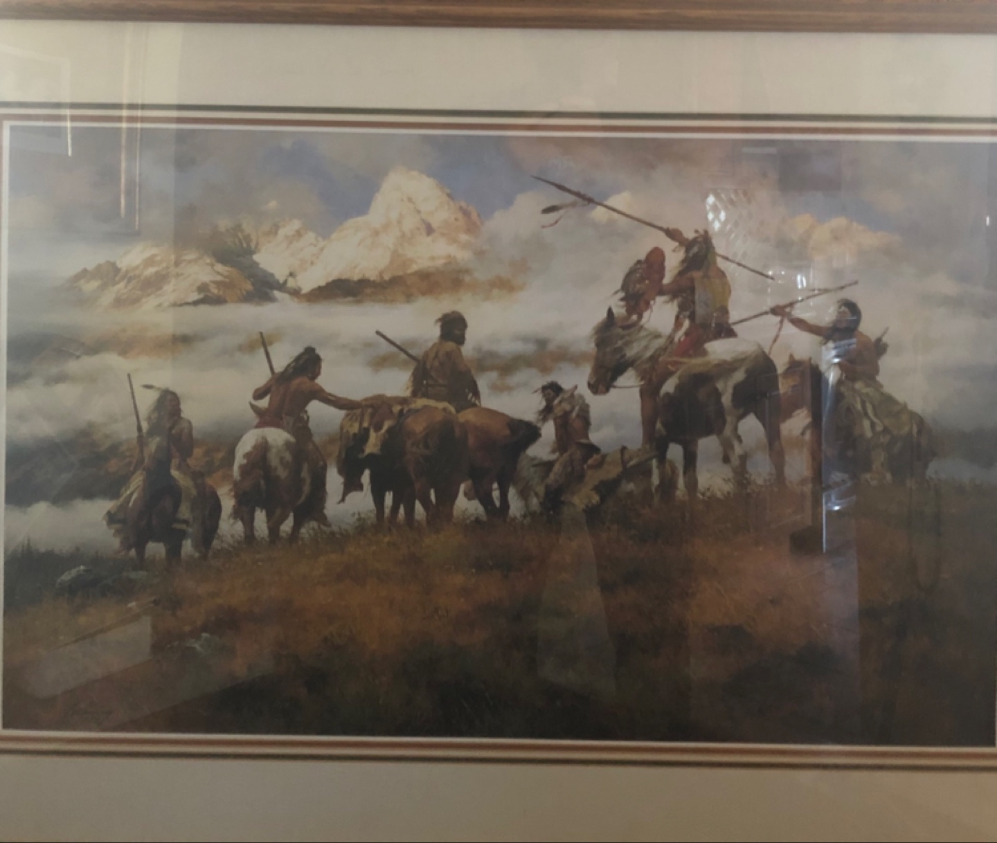 Native American Horseback Riders Framed Print