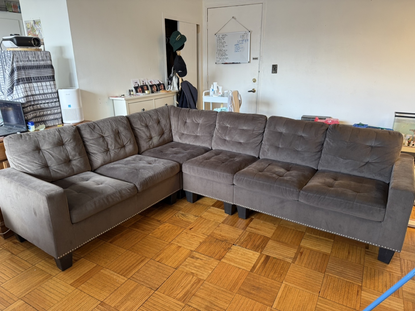 Sectional Brown L Couch 6seaters