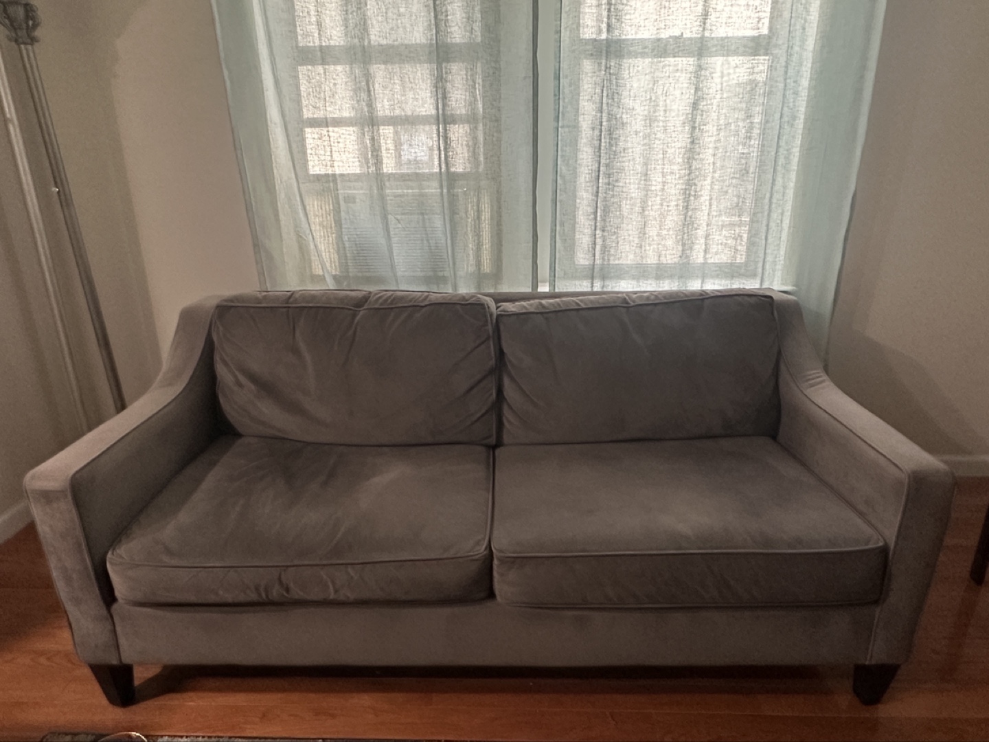 Gray Velvet Sofa