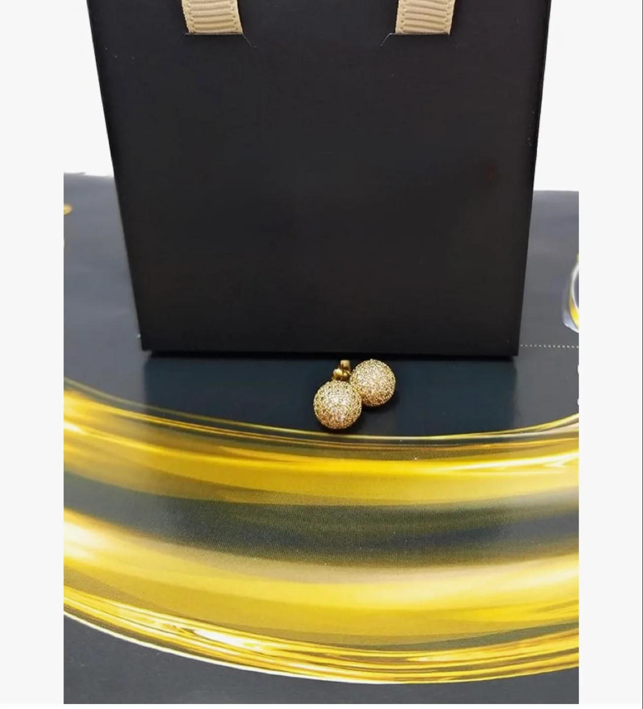 14K solid Gold Stud Earrings with Cubic Zirconia image indicator(2)