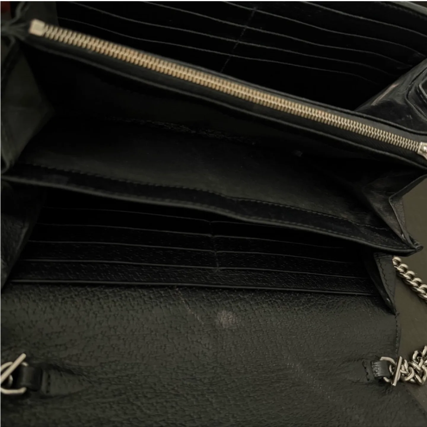 Gucci GG Marmont Denim Chain Wallet image indicator(6)