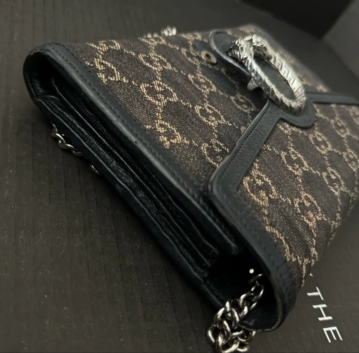 Gucci GG Marmont Denim Chain Wallet image indicator(4)