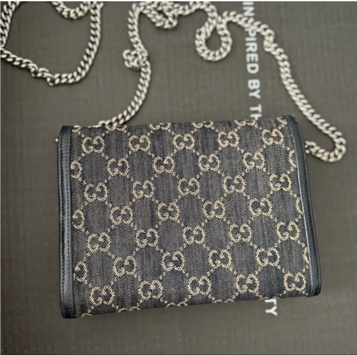 Gucci GG Marmont Denim Chain Wallet image indicator(2)