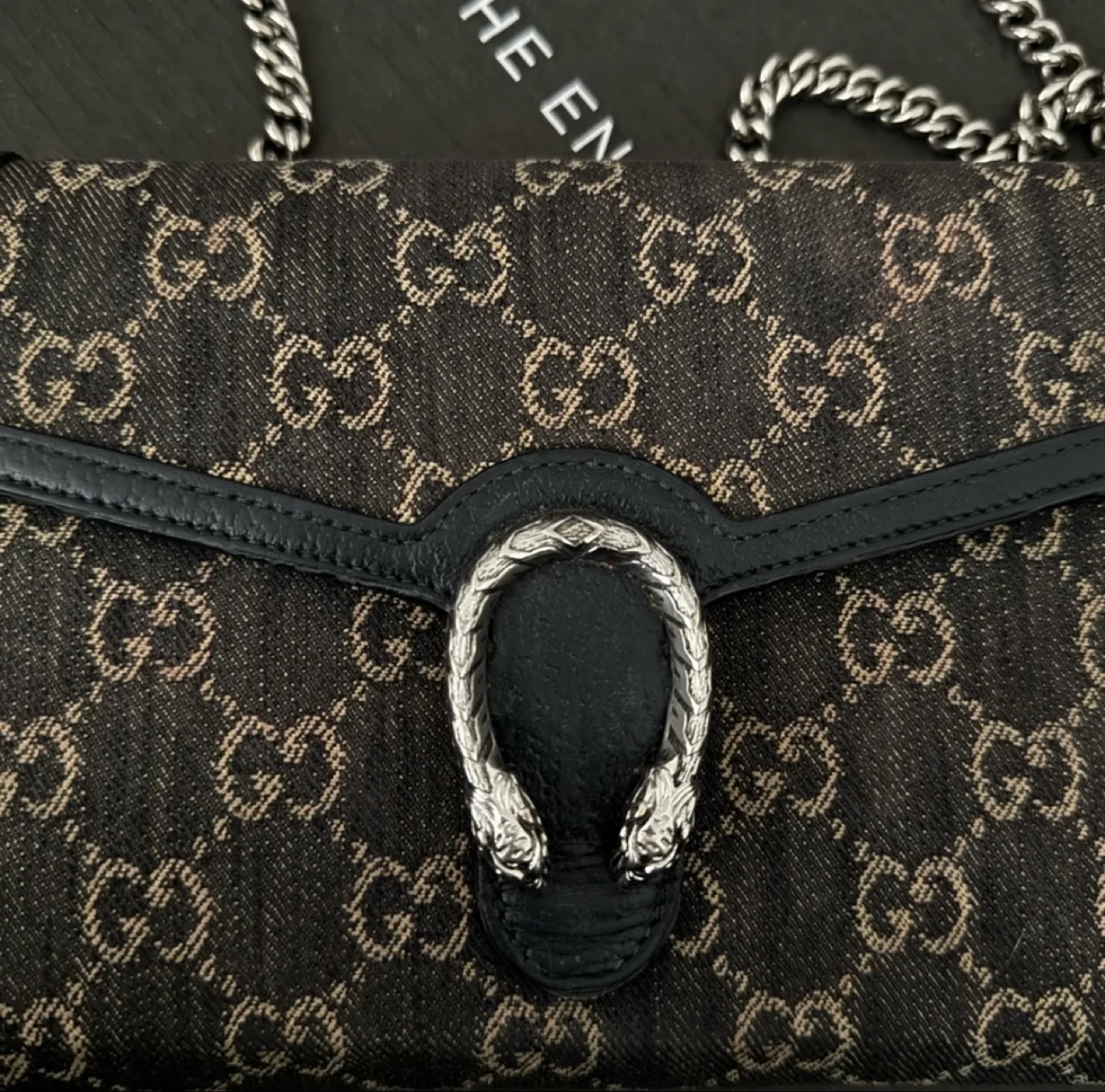 Gucci GG Marmont Denim Chain Wallet image indicator(3)