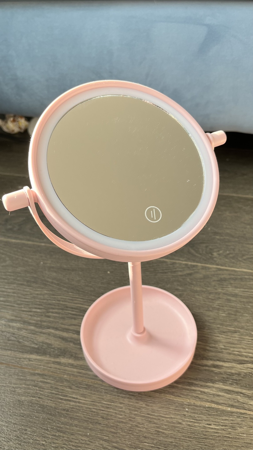 Pink LED Desk Mirror