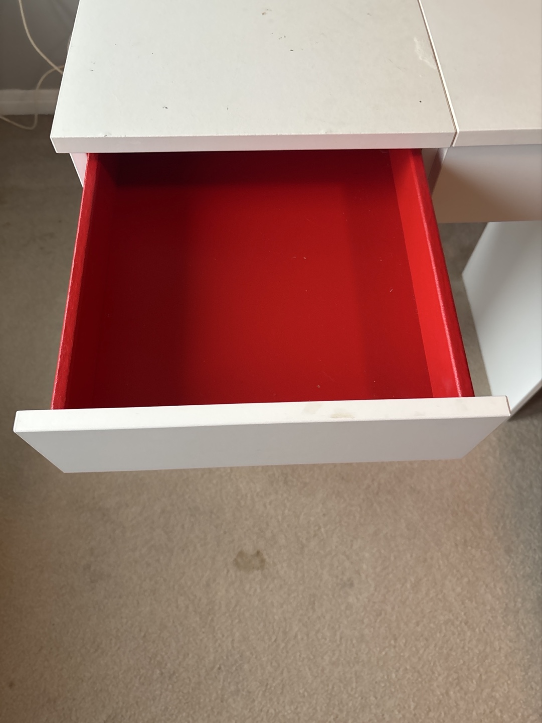 White Vanity Desk with Mirror and Drawers - photo 2