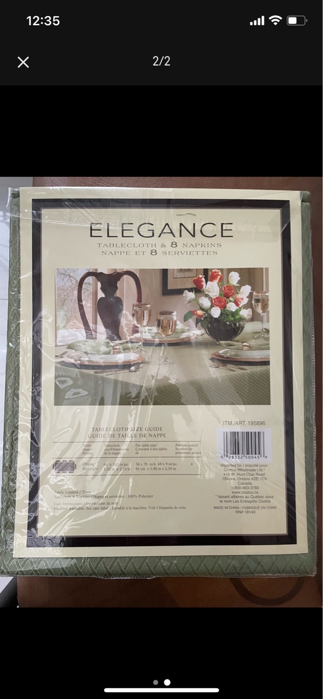 Elegance Tablecloth and 8 Napkins Set - photo 2