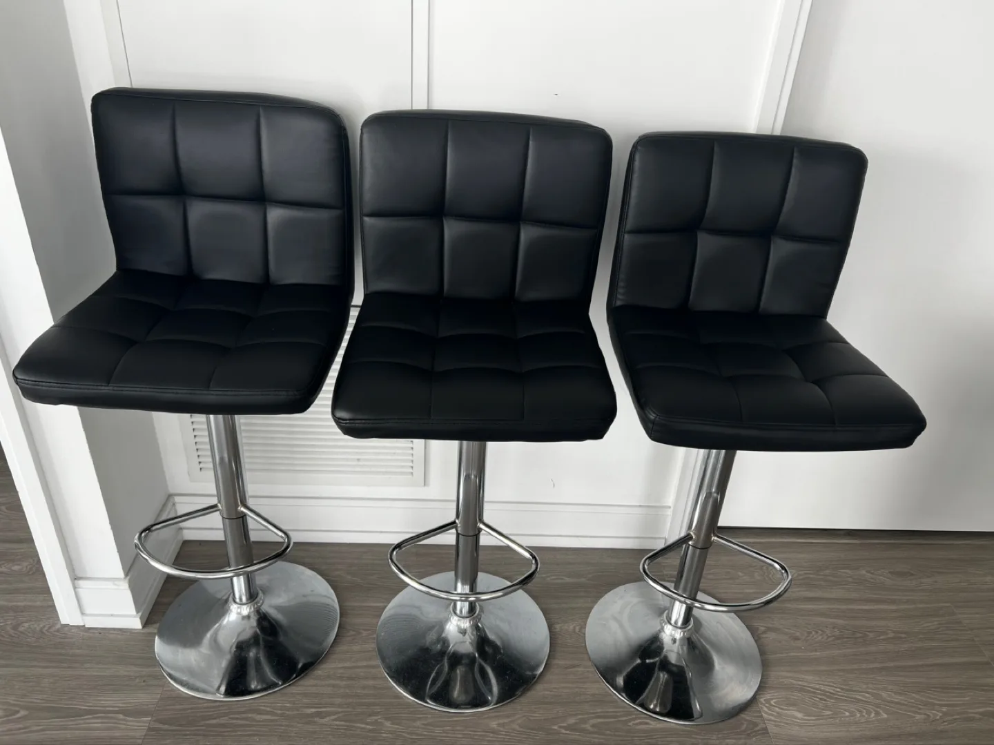 One Black Leather Bar Stool thumbnail