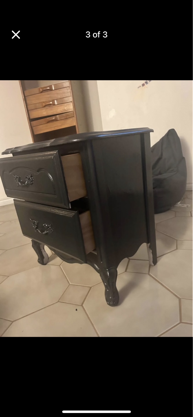 Black Two-Drawer Nightstand - photo 3
